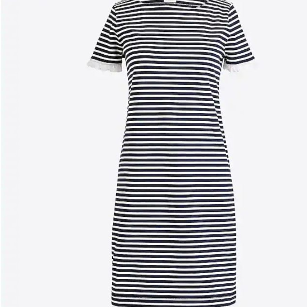 J. Crew Factory striped dress navy small
